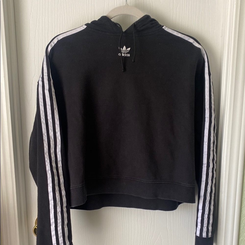 Adidas Black Cropped Hoodie